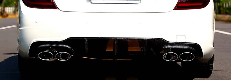 Mercedes C250 W204 quad tips exhaust